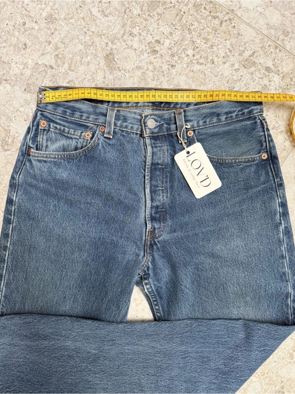 Levi’s Vintage 90’s 501’s denim 
Label Size: W 32 L 30, Measuring: W 15” L 30”